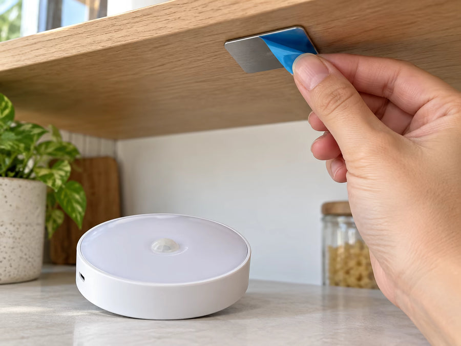 Cómo se pega la luz LED con su base magnética