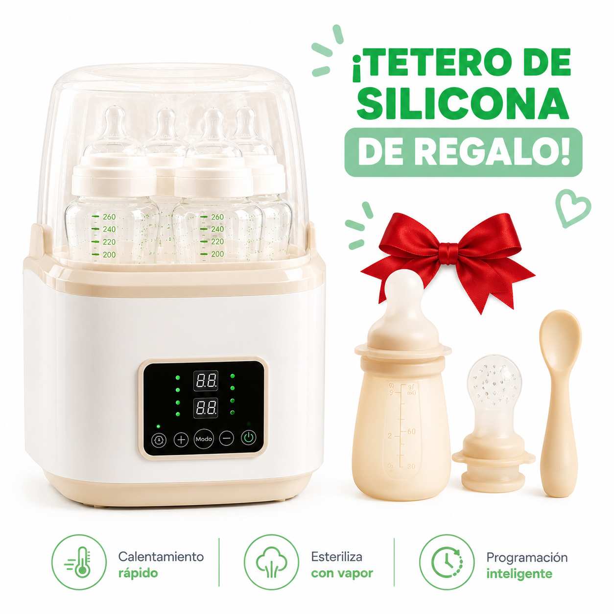 BabyPuro — Esterilizador Eléctrico de Teteros 9 en 1