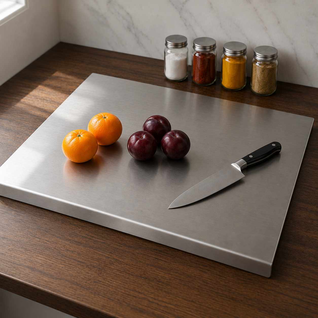 Tabla de corte profesional — acero inoxidable grado médico 50cm*40cm