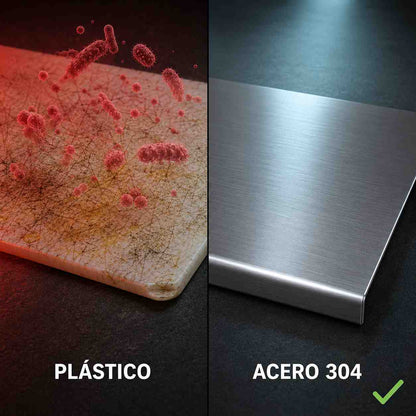 Tabla de corte profesional — acero inoxidable grado médico 50cm*40cm